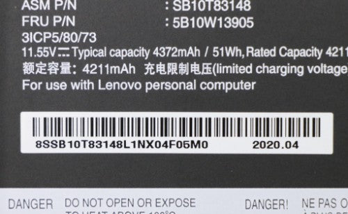 Lenovo 5B10W13905 laptop spare part Battery