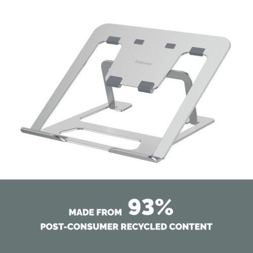 Fellowes Alumia Laptop Riser Portable Laptop Stand Max Size 15 inch Max Weight 5kg Silver