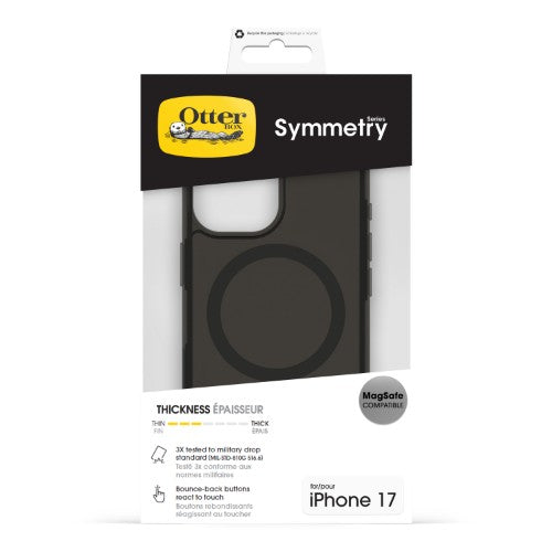 OtterBox Symmetry Clear MagSafe Series for Apple iPhone 17, Black Mist, black