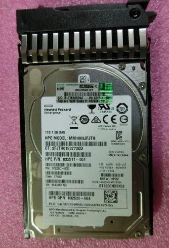 HPE 832983-001 internal hard drive 1 TB 7200 RPM 2.5" SAS