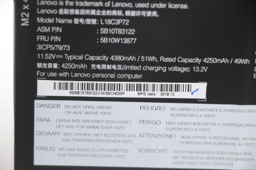 Lenovo 5B10W13877 laptop spare part Battery