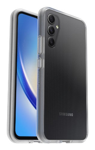 OtterBox React Case for Galaxy A34 5G, Shockproof, Drop proof, Ultra-Slim, Protective Thin Case, Tested to Military Standard, Antimicrobial Protection, clear, No Retail Packaging