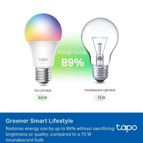 TP-Link Tapo Smart Light Bulb, Multicolor,Matter