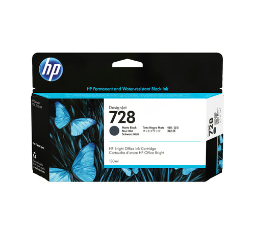 HP 3WX25A/728 Ink cartridge black matt 130ml for HP DesignJet T 830