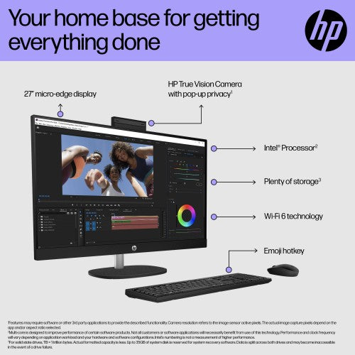 HP All-in-One 27-cr0049na Intel® Core™ i5 i5-1335U 68.6 cm (27") 1920 x 1080 pixels All-in-One PC 16 GB DDR4-SDRAM 1 TB SSD Windows 11 Home Wi-Fi 6 (802.11ax) White
