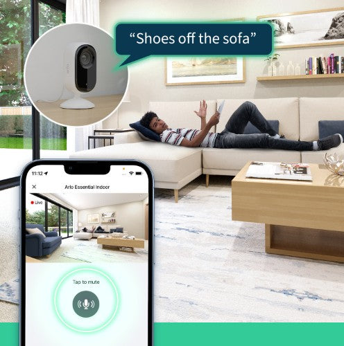 Arlo Essential 2K Indoor Security Camera, 2-pack