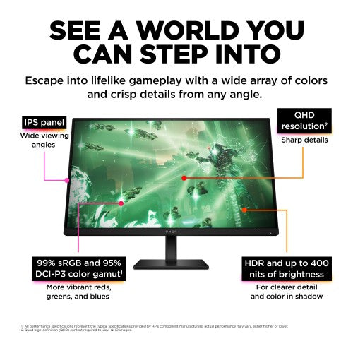 OMEN by HP 27 inch QHD 165Hz Gaming Monitor - OMEN 27q