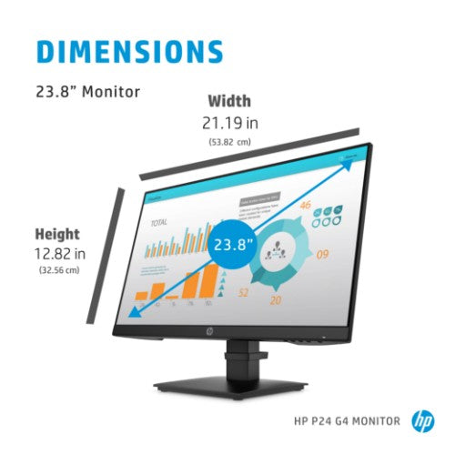 HP P24 G4 computer monitor 60.5 cm (23.8") 1920 x 1080 pixels Full HD Black