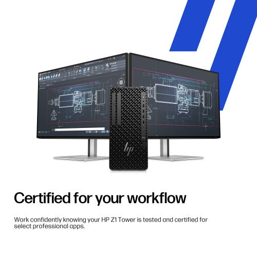 HP Z1 Tower G1i Desktop PC Wolf Pro Security Edition Intel Core Ultra 7 265 32 GB DDR5-SDRAM 512 GB SSD Windows 11 Pro Workstation AI Workstation, AI PC Black