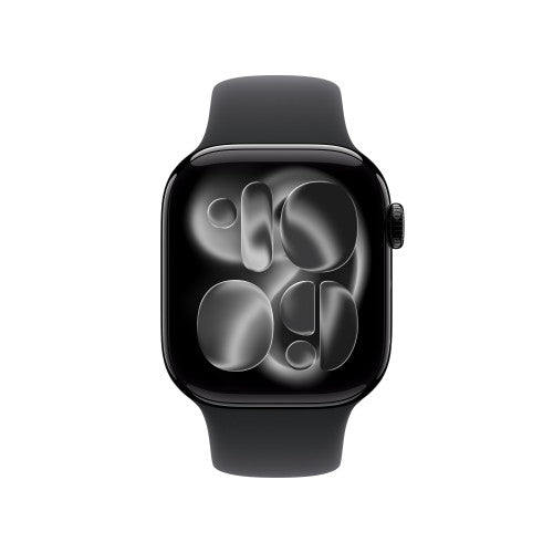 Apple Watch Series 11 GPS + Cellular 42mm Jet Black Aluminium Case with Black Sport Band - M/L