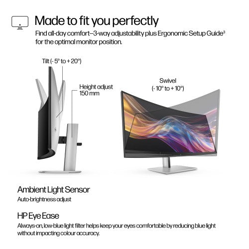 HP Series 7 Pro 37.5 inch WQHD+ Thunderbolt 4 Monitor - 738pu PVC Free