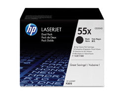 HP CE255XD/55X Toner cartridge black high-capacity twin pack, 2x12.5K pages ISO/IEC 19752 Pack=2 for HP LaserJet P 3015