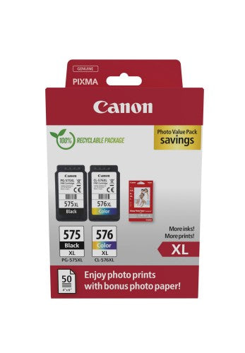 Canon 5437C006/PG-575XL+CL-576XL Printhead cartridge multi pack black + color high-capacity PVP Pack=2 for Canon Pixma TS 3550 i