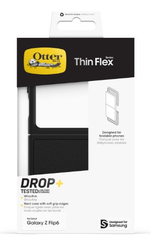 OtterBox Thin Flex Series for Samsung Galaxy Z Flip6/Z Flip7 FE, Black