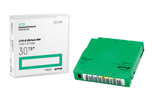 HPE LTO-8 Ultrium 30TB RW Non Custom Labeled Library Pack 20 Data Cartridges with Cases