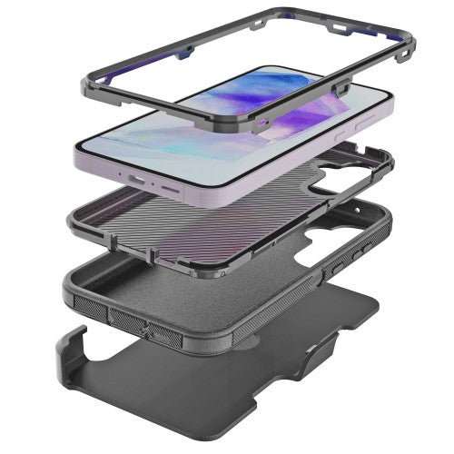 Techair TAPGR037 The Samsung A55 (5G) Rugged Case offers a perfect fit, easy access, and ultimate protection—complete with an inbuilt screen protector to keep scratches at bay. Tough, stylish, and built to last!