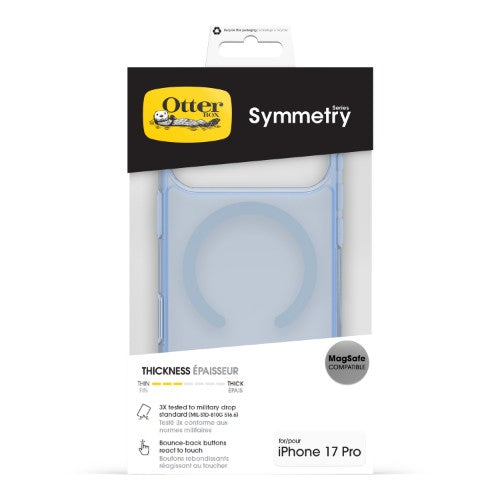 OtterBox Symmetry Clear MagSafe Series for Apple iPhone 17 Pro, Silver Glade