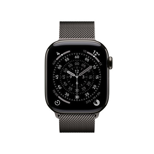 Apple Watch Series 11 GPS + Cellular 42mm Slate Titanium Case with Slate Milanese Loop