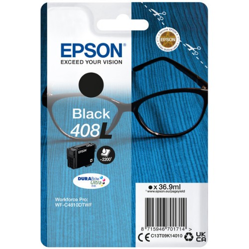 Epson C13T09K14010/408L Ink cartridge black high-capacity, 2.2K pages 36,9ml for Epson WF-C 4810