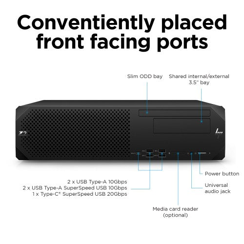 HP Z2 G9 Intel® Core™ i7 i7-14700K 64 GB DDR5-SDRAM 2 TB SSD NVIDIA RTX A4000 Windows 11 Pro SFF Workstation AI Workstation Black