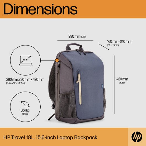 HP Travel 18 Liter 15.6 Blue Night Laptop Backpack