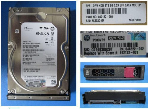 HPE 861681-S21 internal hard drive 2 TB 7200 RPM 3.5" Serial ATA III