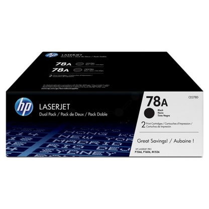 HP CE278AD/78A Toner cartridge black twin pack, 2x2.1K pages/5% Pack=2 for HP Pro P 1600