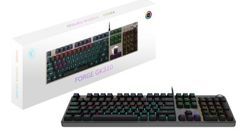 MSI FORGE GK310 RED UK keyboard Gaming USB QWERTY UK International Black