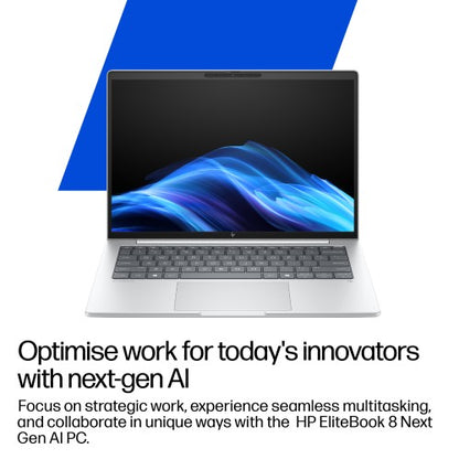 HP EliteBook 8 G1a Next Gen AI PC Wolf Pro Security Edition Copilot+ PC AMD Ryzen AI 7 PRO PRO 350 Laptop 35.6 cm (14") Touchscreen WUXGA 32 GB DDR5-SDRAM 1 TB SSD Wi-Fi 7 (802.11be) Windows 11 Pro Silver
