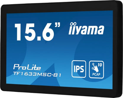 iiyama ProLite TF1633MSC-B1 computer monitor 39.6 cm (15.6") 1920 x 1080 pixels Full HD Touchscreen Black