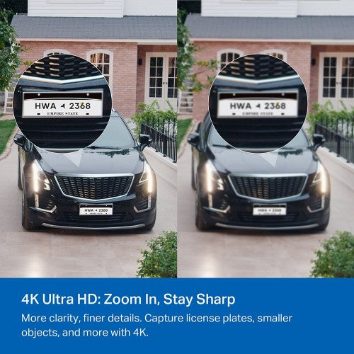 TP-Link Tapo Wire-Free Indoor/Outdoor Security Camera SPEC:4K UHD (3840x2160), H.265/H.264 Supported, 16x UHD Digital Zoom, 2.4/5 GHz Dual Band Wi-Fi, 10000mAh Rechargeable Lithium-ion Battery