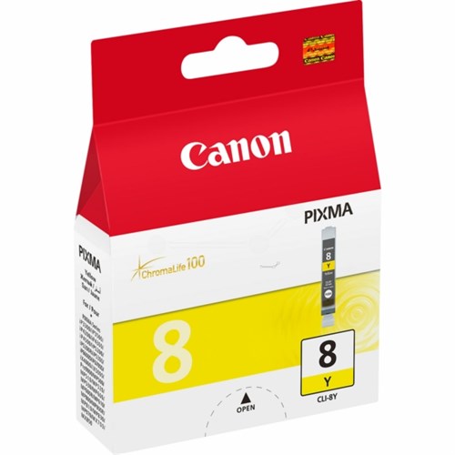 Canon 0623B001/CLI-8Y Ink cartridge yellow, 530 pages ISO/IEC 24711 13ml for Canon Pixma IP 3300/4200/6600/MP 960/Pro 9000