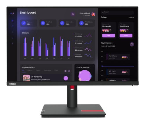 Lenovo ThinkVision T24i-30 computer monitor 60.5 cm (23.8") 1920 x 1080 pixels Full HD LED Black
