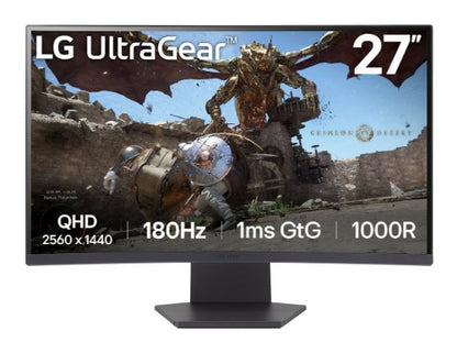 LG UltraGear 27GS60QC 27" VA QHD 180Hz 1ms Curved Gaming Monitor