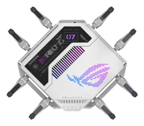 ASUS ROG Rapture GT-BE19000AI wireless router 10 Gigabit Ethernet Tri-band (2.4 GHz / 5 GHz / 6 GHz) White