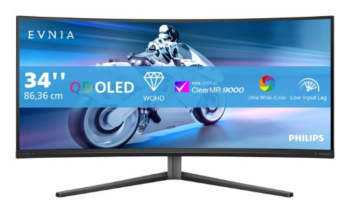 Philips Evnia 34M2C6500/00 computer monitor 86.4 cm (34") 3440 x 1440 pixels Wide Quad HD QD-OLED Grey