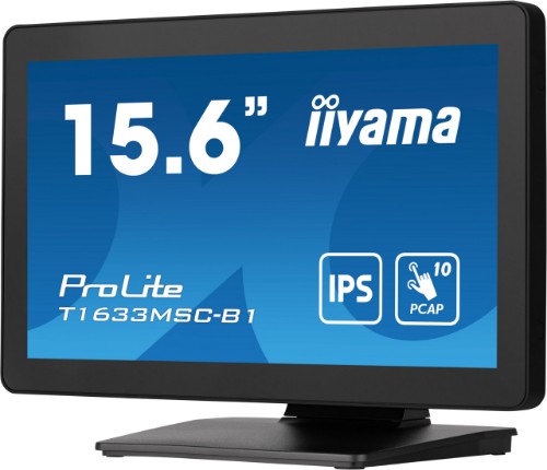 iiyama ProLite T1633MSC-B1 computer monitor 39.6 cm (15.6") 1920 x 1080 pixels Full HD LCD Touchscreen Black