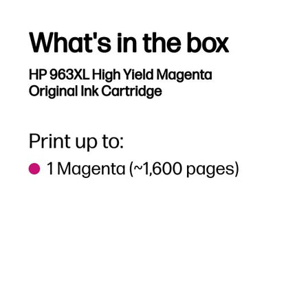 HP 3JA28AE/963XL Ink cartridge magenta high-capacity, 1.6K pages 23.25ml for HP OJ Pro 9010/e/9020/9020 e