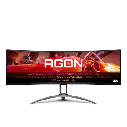 AOC B2 AG493UCX2 computer monitor 124 cm (48.8") 5120 x 1440 pixels Quad HD LED Black
