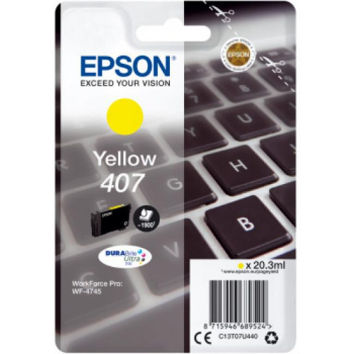 Epson C13T07U440/407 Ink cartridge yellow, 1.9K pages ISO/IEC 19752 20,3ml for Epson WF 4745