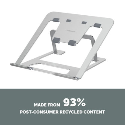 Fellowes Alumia Laptop Riser Portable Laptop Stand Max Size 15 inch Max Weight 5kg Silver