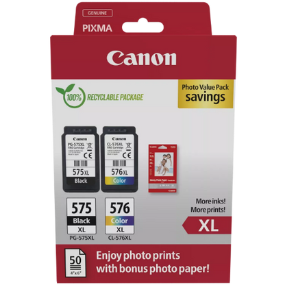 Canon 5437C006/PG-575XL+CL-576XL Printhead cartridge multi pack black + color high-capacity PVP Pack=2 for Canon Pixma TS 3550 i