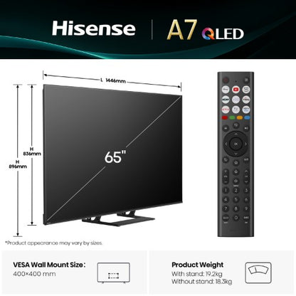 Hisense 55" A7QTUK QLED Smart AI TV with Freely