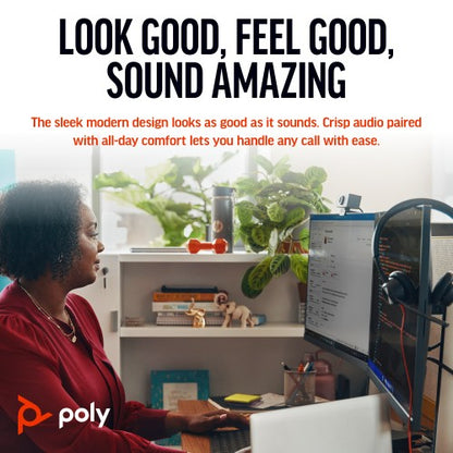 HP Poly Blackwire 3325 Stereo USB-C Headset +3.5mm Plug +USB-C/A Adapter