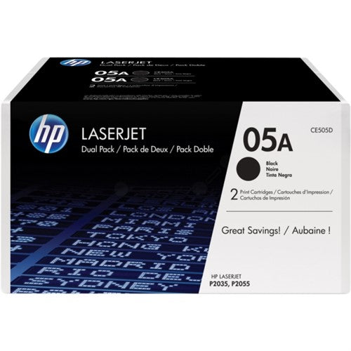 HP CE505D/05A Toner cartridge black twin pack, 2x2.3K pages ISO/IEC 19752 Pack=2 for HP LaserJet P 2035/2055