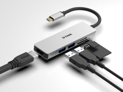 D-Link 5-in-1 USB-C Hub with HDMI and SD/microSD Card Reader