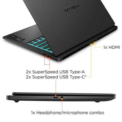 HP OMEN Transcend 14-fb1007na Intel Core Ultra 7 255H Laptop 35.6 cm (14") 3K 32 GB LPDDR5x-SDRAM 1 TB SSD NVIDIA GeForce RTX 5060 Wi-Fi 7 (802.11be) Windows 11 Home AI PC Black