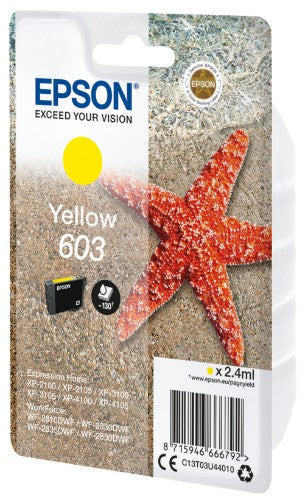 Epson C13T03U44010/603 Ink cartridge yellow, 130 pages 2,4ml for Epson XP 2100