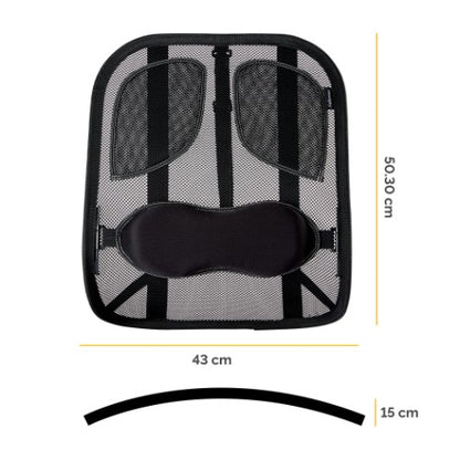 Fellowes Back Support for Office Chair - Professional Series Mesh Office Chair Back Support - Easy To Attach - H19.53 x W30.32 x D36.99cm