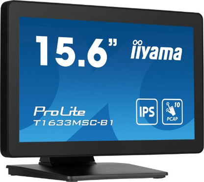iiyama ProLite T1633MSC-B1 computer monitor 39.6 cm (15.6") 1920 x 1080 pixels Full HD LCD Touchscreen Black
